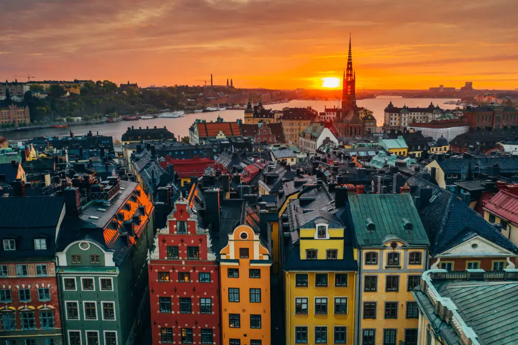 Gamla Stan at midnight in Stockholm, Sweden